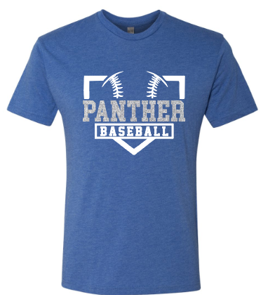 Glitter Panther Baseball Tee - 2 Color - Next Level Triblend